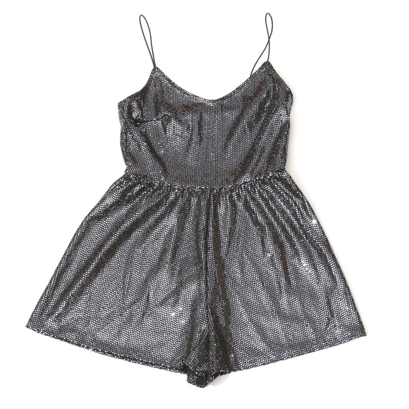 Divided Pants - Divided Silver Metallic Romper (BNWT)